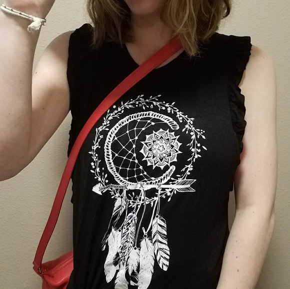 Last 1💕Medium!Boho Dreamcatcher Ruffle Tank Tunic - Picture 3 of 5